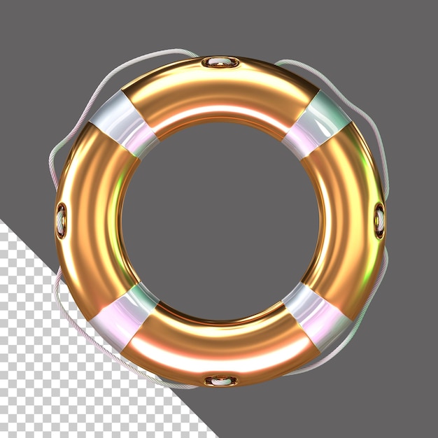 PSD Золотое спасательное кольцо 3d иллюстрация