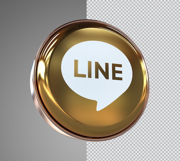 PSD gold line icon 3d rendering