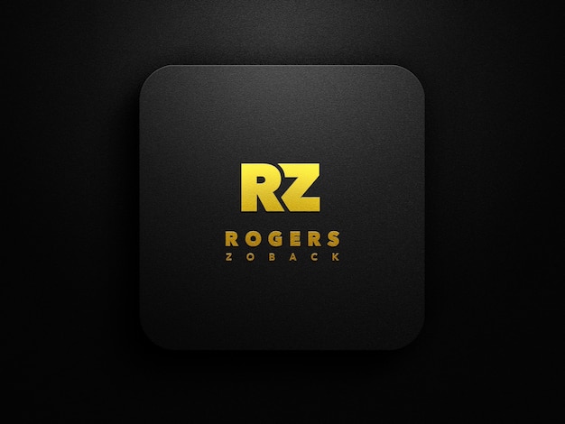 Mockup logo oro su sfondo nero