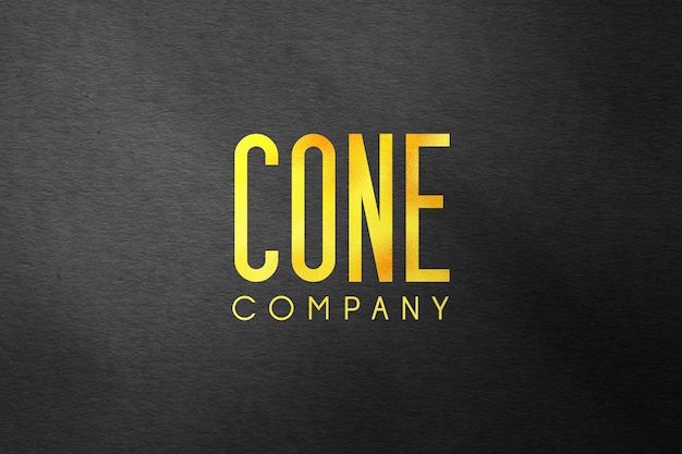 Gold Logo Mockup on Black Textured Background