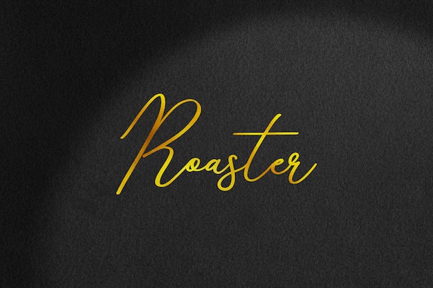 Gold Logo Mockup on Dark Texture Background