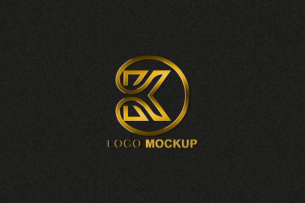 gold logo mockup psd