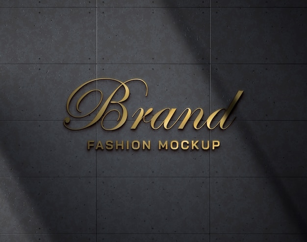 gold logo and tagline mockup