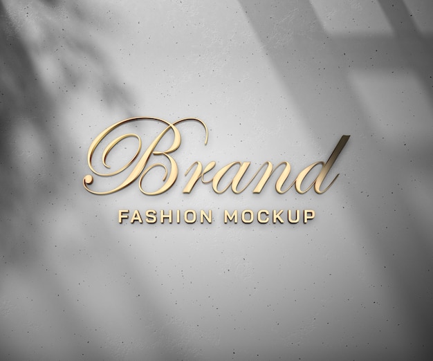 PSD gold logo and tagline mockup