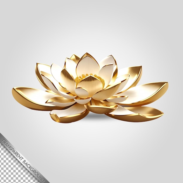 PSD gold lotus transparent background