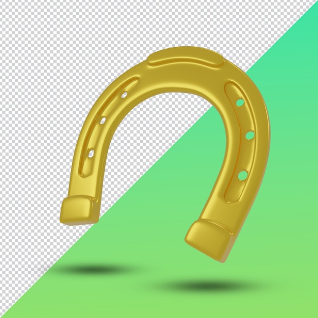 PSD gold luck horseshoes st patrick's day symbol 3d render., psd file