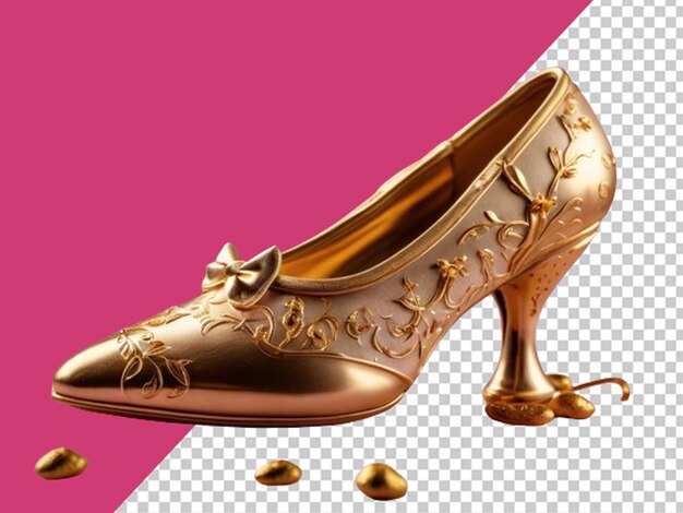 PSD gold luxury fashion shoe with high heel