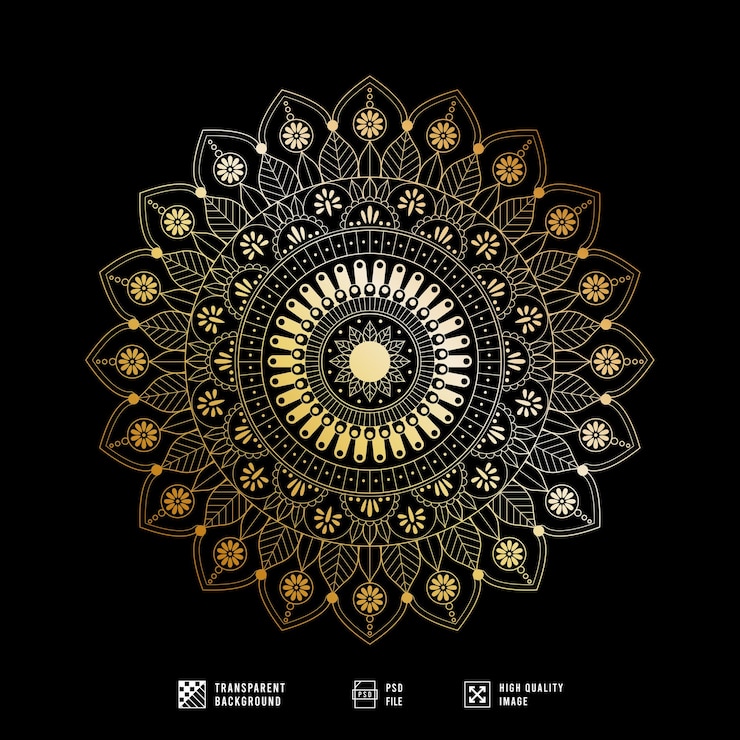 PSD gold mandala ornament