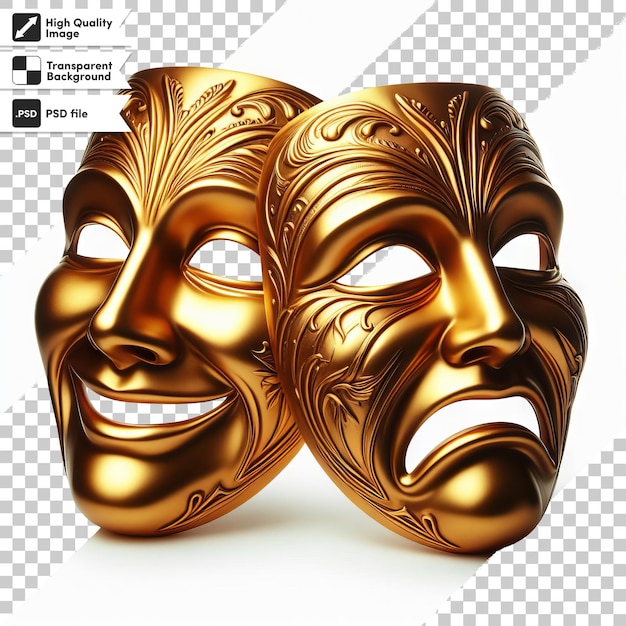 A gold mask with the words  mask  on it