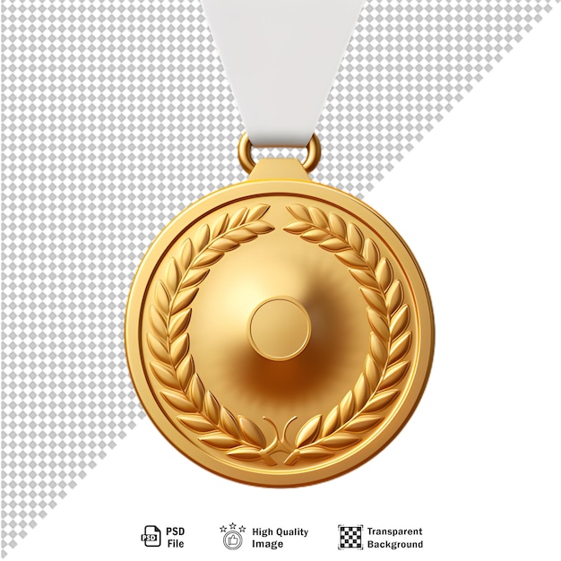 PSD gold medal isolated on transparent background