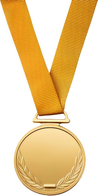 PSD gold medal isolated on white background