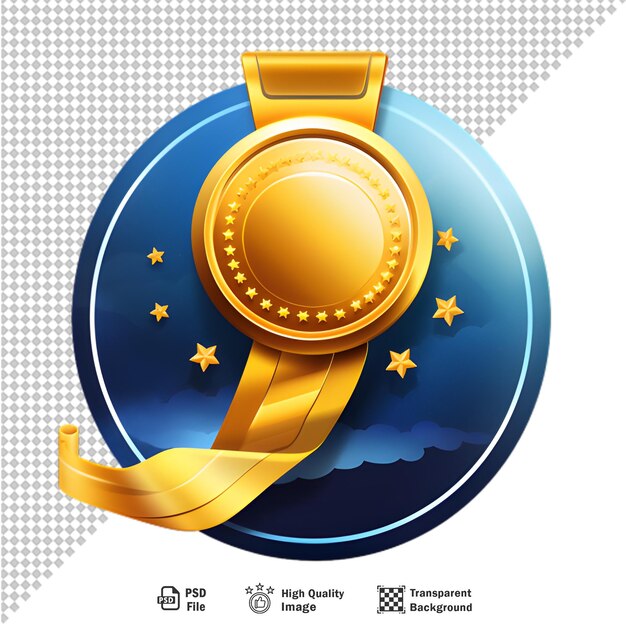 PSD gold medal on transparent background