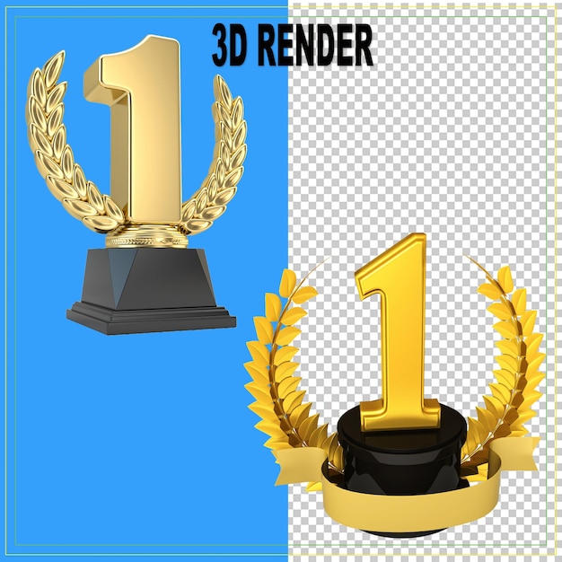 gold medal trophy and medals product design
