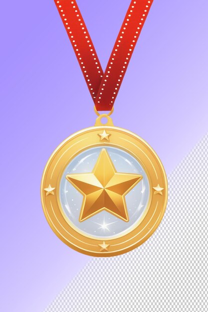 PSD a gold medal with a star on it