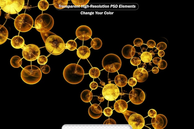 PSD gold molecule dna cell illustration