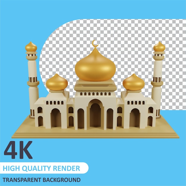 Золотая мечеть 3d-рендеринг моделирования персонажей