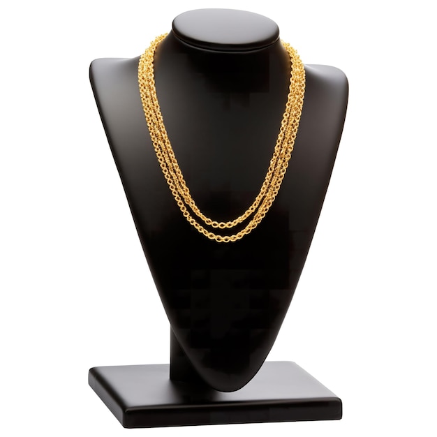 Premium PSD | Gold necklace on display stand elegant jewelry ...