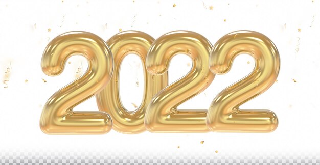 PSD gold new year 2022 luxury 3d render