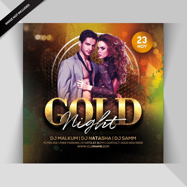 Gold night party flyer