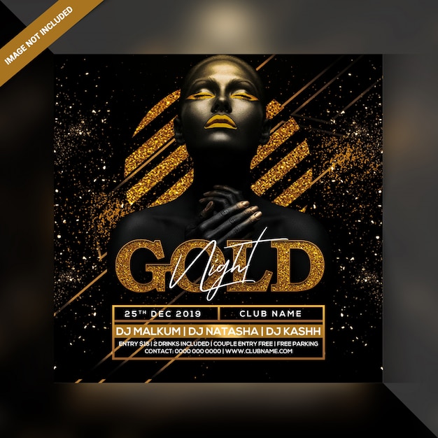 Gold night party flyer