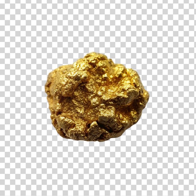 PSD gold nugget grain on transparent background