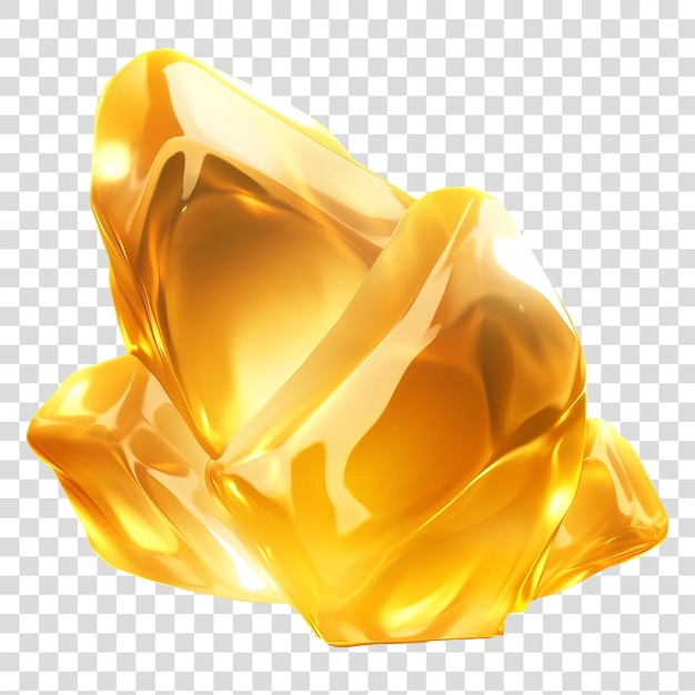 PSD gold nugget precious stones isolated on transparent background png