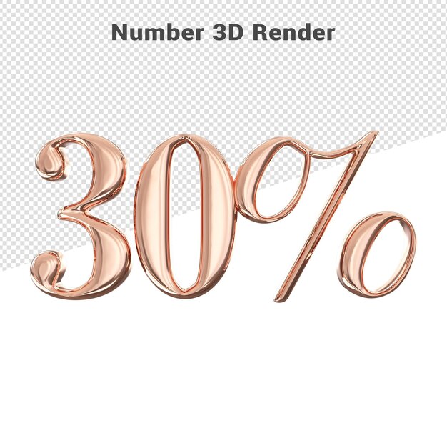 Numero d'oro 30 concetto stile 3d