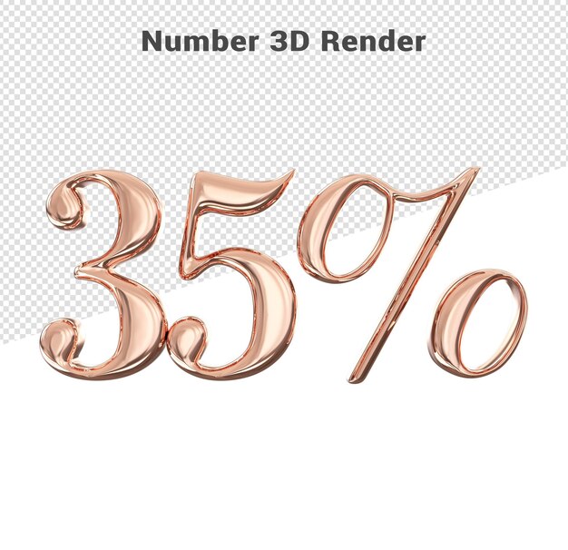 Numero d'oro 35 concetto stile 3d