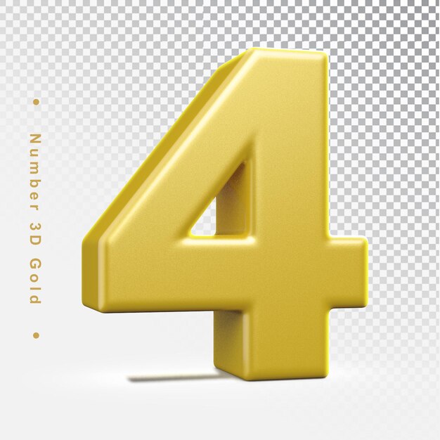 gold number 4 3d element