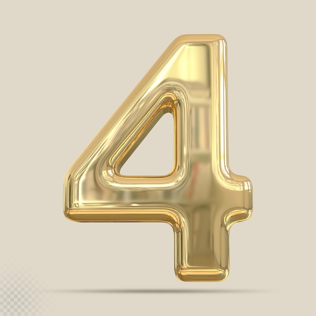 Gold number 4 3d