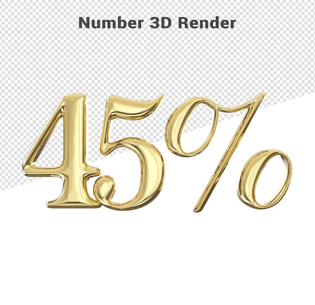 Numero d'oro 45 concetto stile 3d