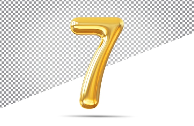 Gold Number 7 luxury 3d render