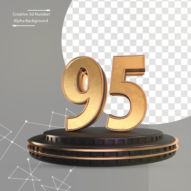 Gold number on black podium number 95