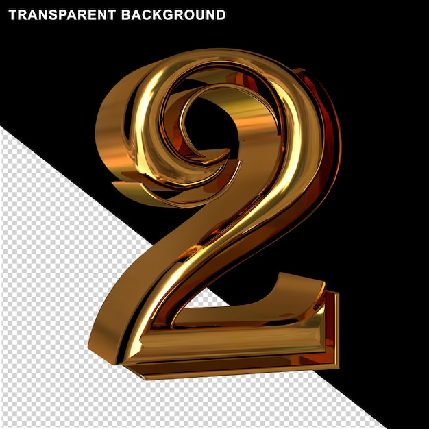 PSD gold numbers. 3d number 2