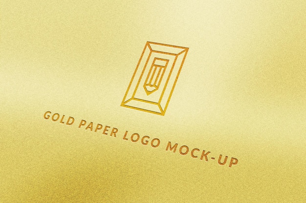 PSD gold paper logo mockup