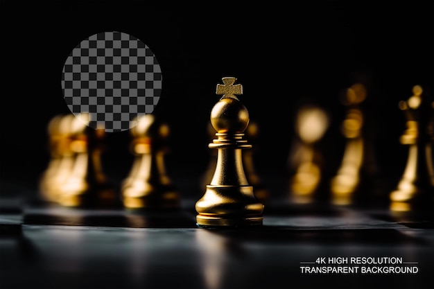 PSD gold pawn of chess unique think different individual on transparent background