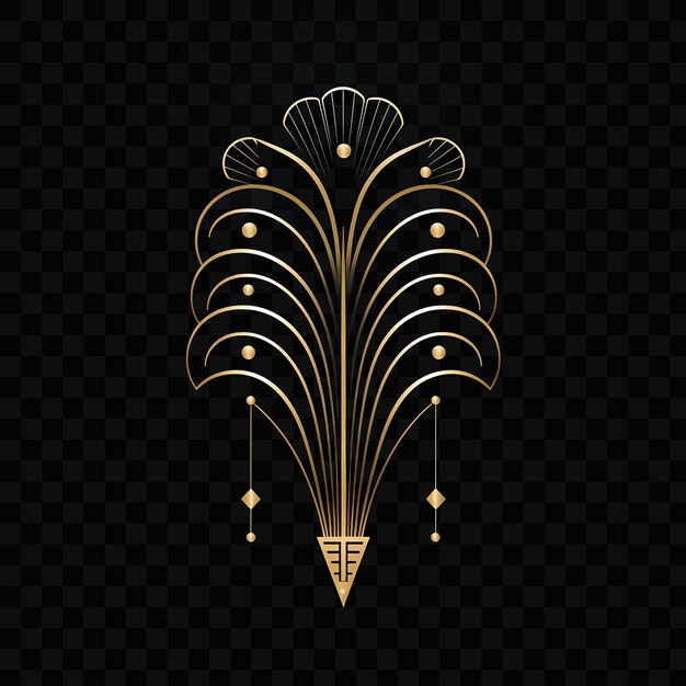 PSD gold peacock on a black background