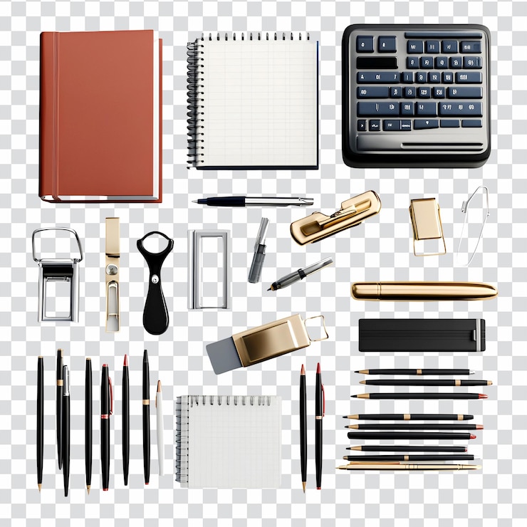 PSD ゴールド ペン ノートパッド と オフィス用品
