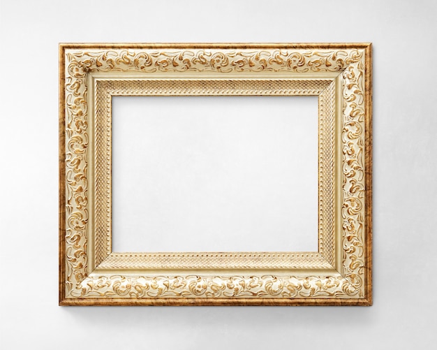 PSD gold picture frame mockup