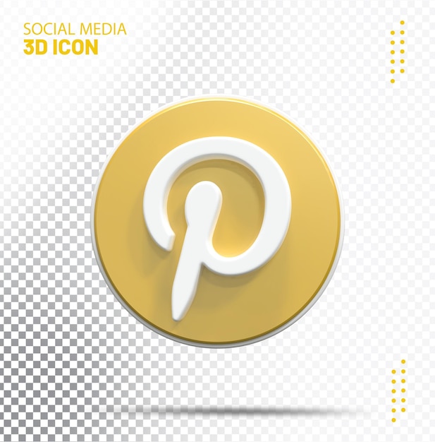 Icona pinterest d'oro 3d