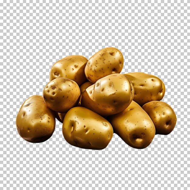 PSD gold potato isolated on transparent background