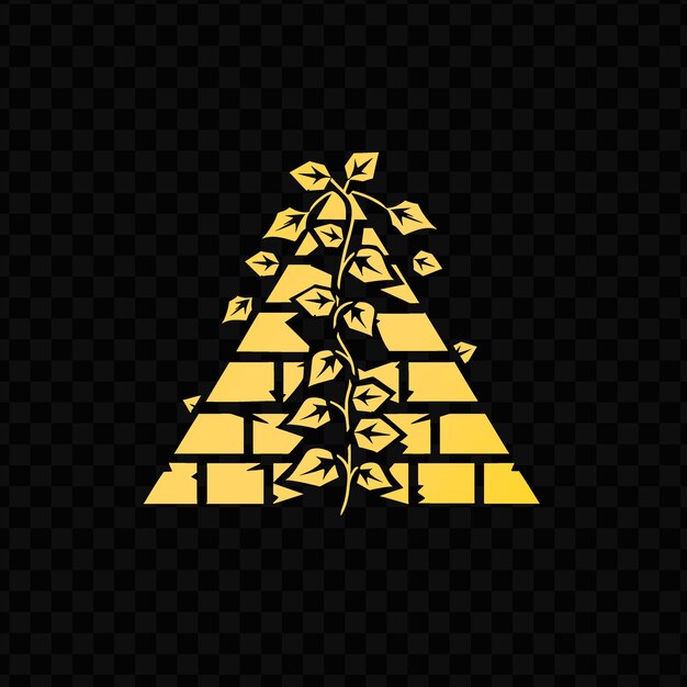 Gold pyramid with the word tree on it