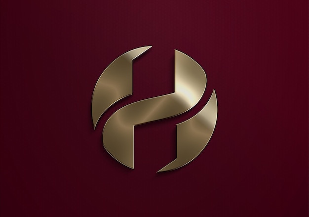 gold realistic 3d logo mockup
