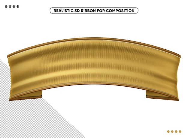 PSD gold realistic 3d ribbon for compositing