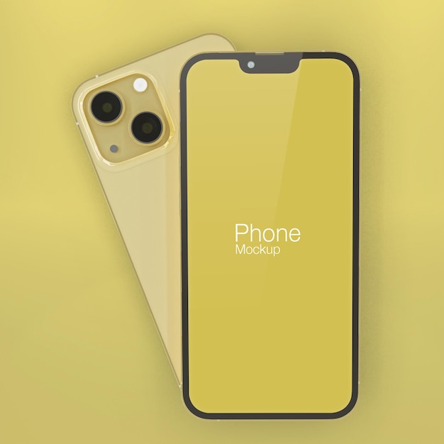 Gold realistic smartphone mockup design psd