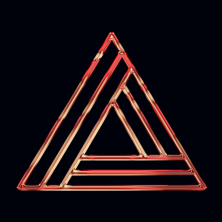 PSD gold red chrome y2k design element