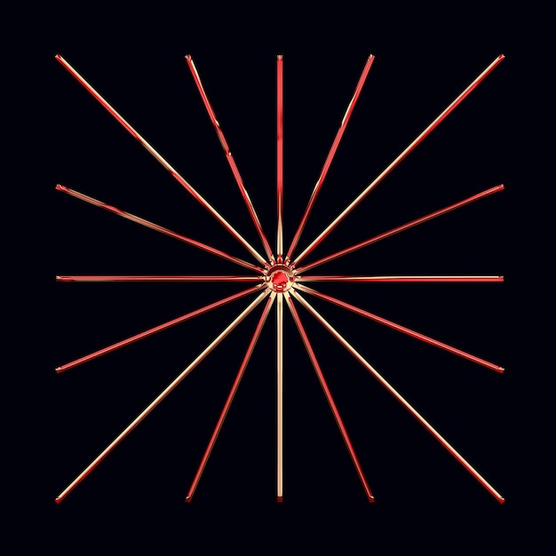 Gold Red Chrome Y2k Design Element