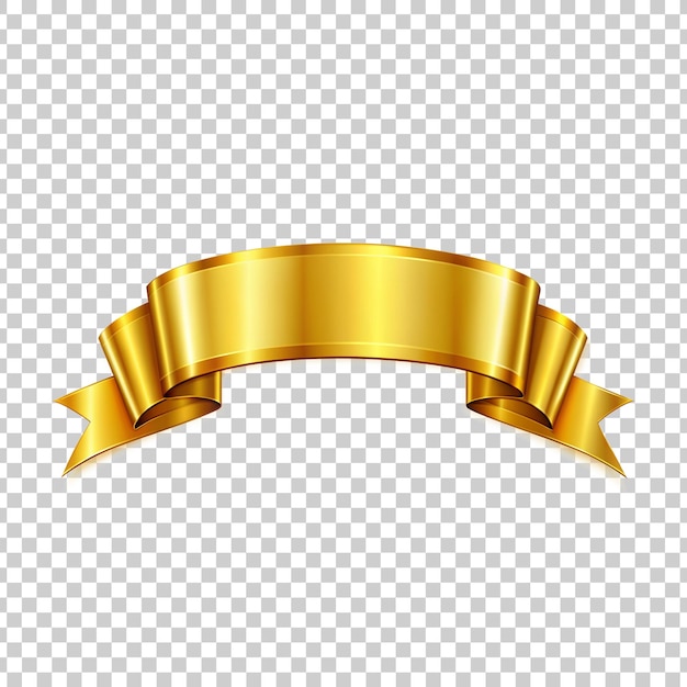 gold ribbon on a transparent background