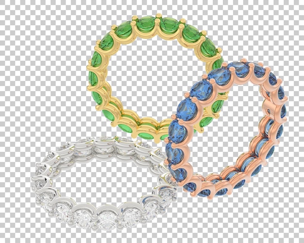 투명 한 배경 3d 렌더링 그림에 금 반지