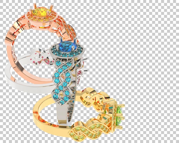 PSD gold ring on transparent background 3d rendering illustration